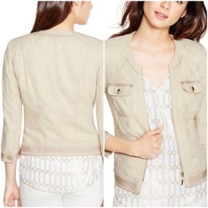 White House Black Market Cropped Linen Blend SZ 8